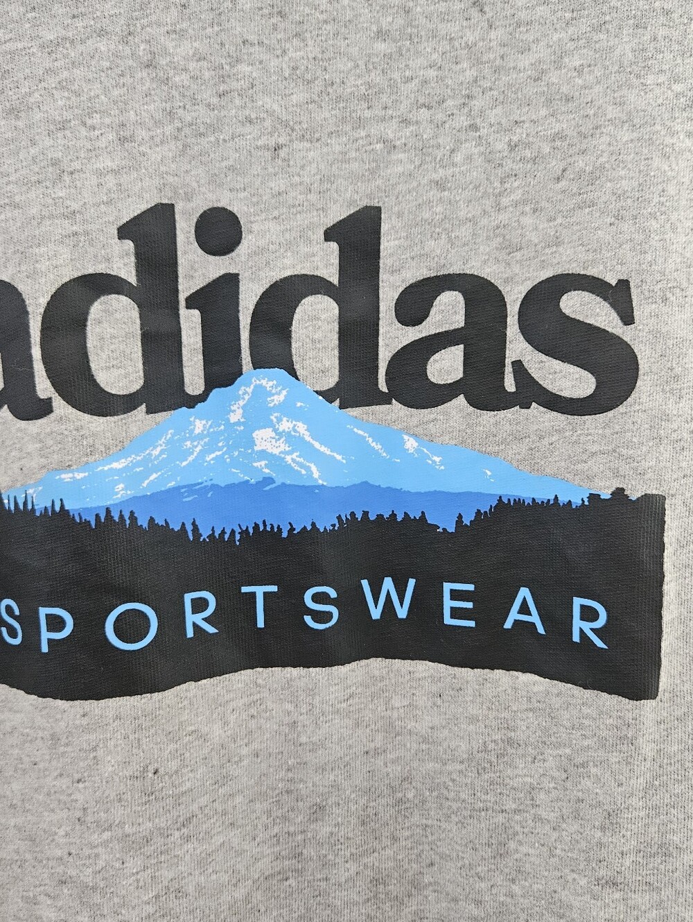 Adidas Gray Short Sleeve Sportswear Graphic Tee With Blue Mountain - Picture 4 of 11